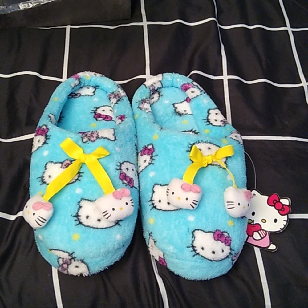 XL 10-11 Blue Hello Kitty Slippers